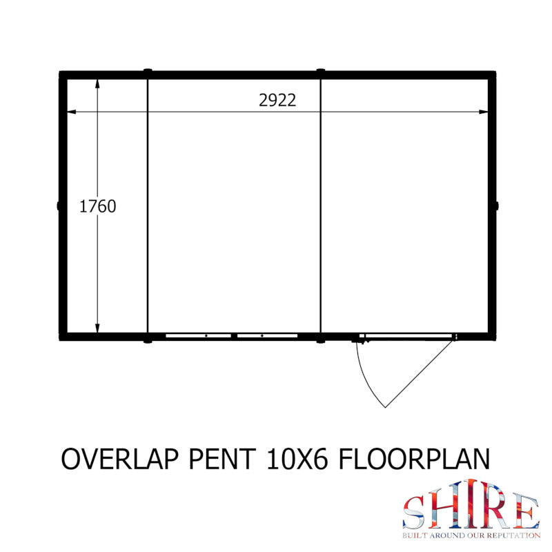 Loxley 10' x 6' Overlap Pent Shed | Sheds.co.uk