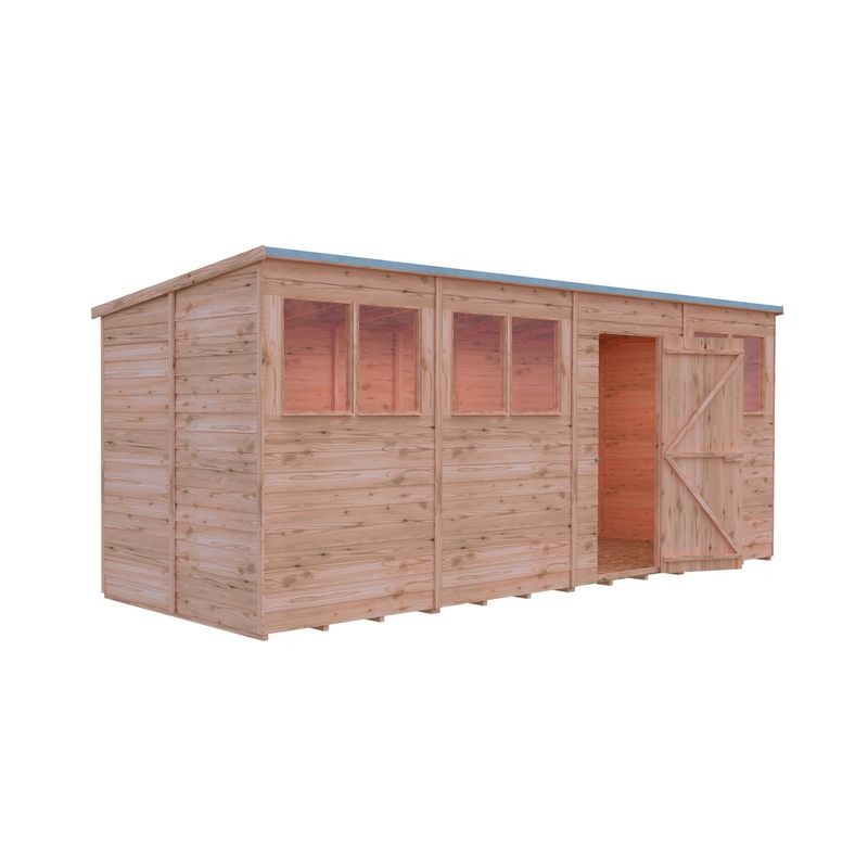 Loxley 16' x 6' Overlap Pent Shed | Sheds.co.uk