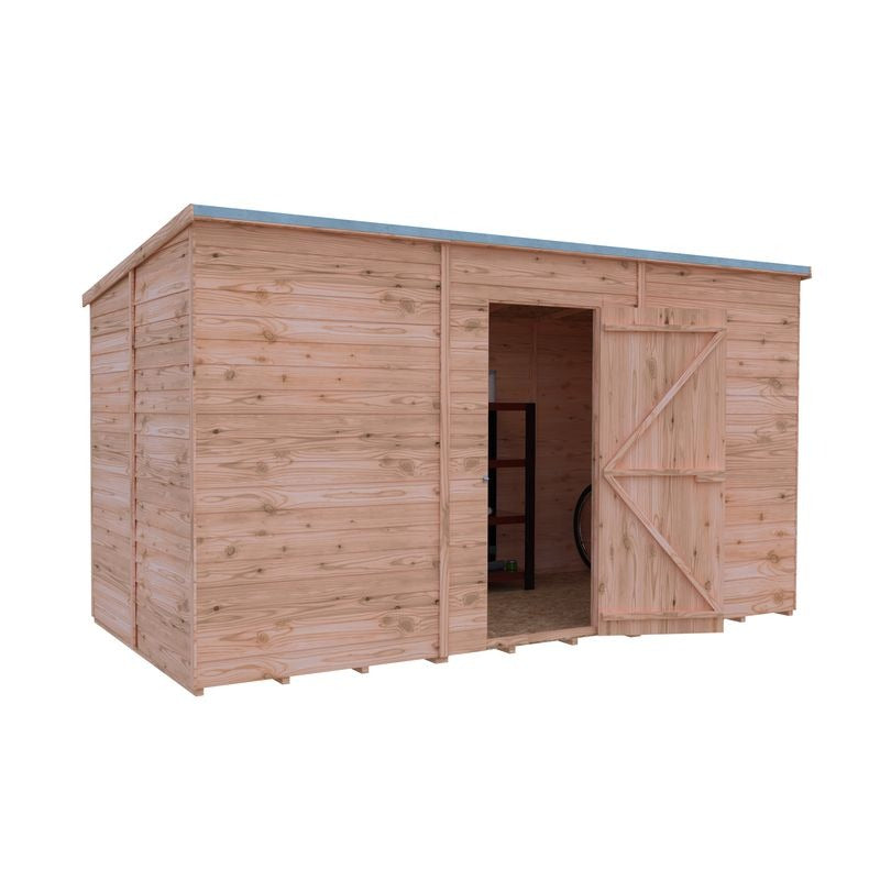 Loxley 12' x 6' Windowless Overlap Pent Shed | Sheds.co.uk