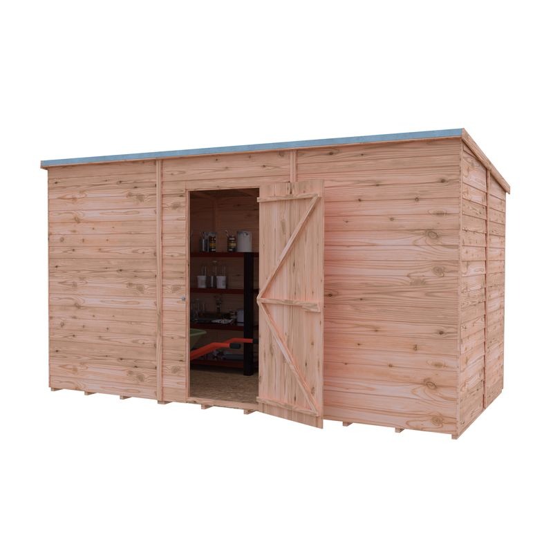 Loxley 12' x 6' Windowless Overlap Pent Shed | Sheds.co.uk