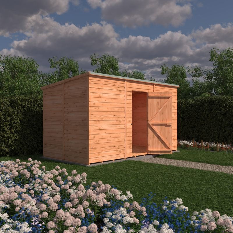 Loxley 12' x 6' Windowless Overlap Pent Shed | Sheds.co.uk