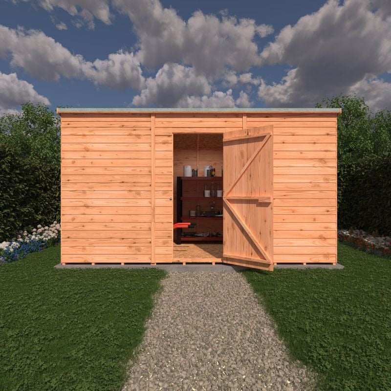 Loxley 12' x 6' Windowless Overlap Pent Shed | Sheds.co.uk