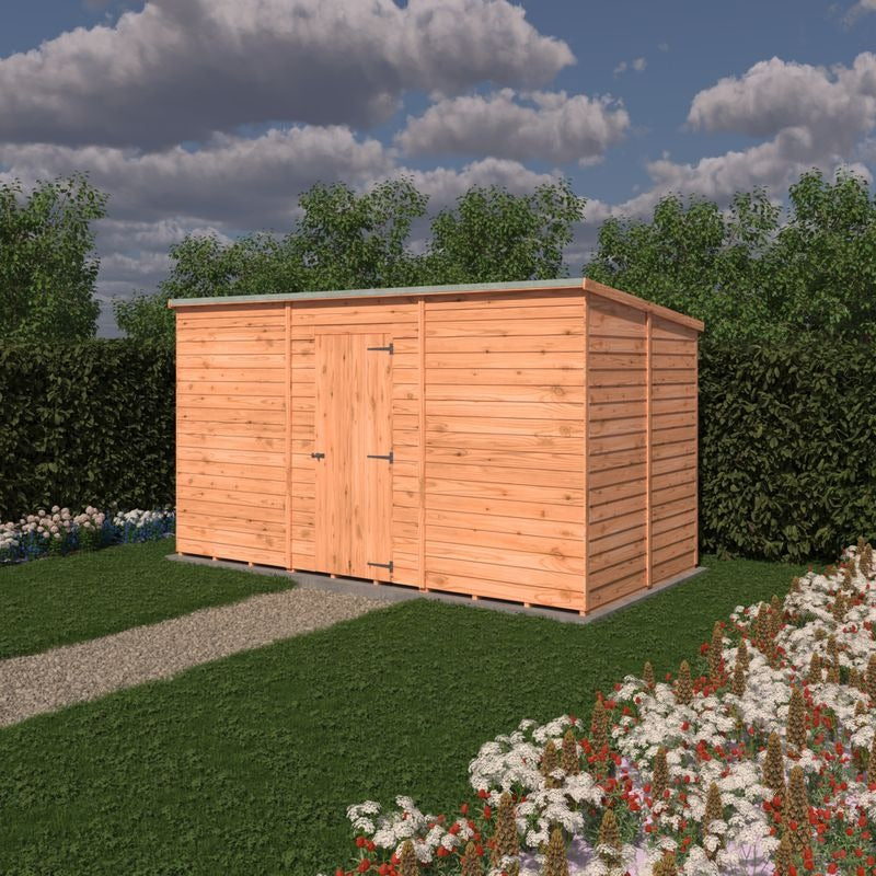 Loxley 12' x 6' Windowless Overlap Pent Shed | Sheds.co.uk