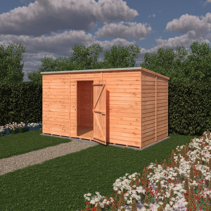 Loxley 12' x 6' Windowless Overlap Pent Shed | Sheds.co.uk