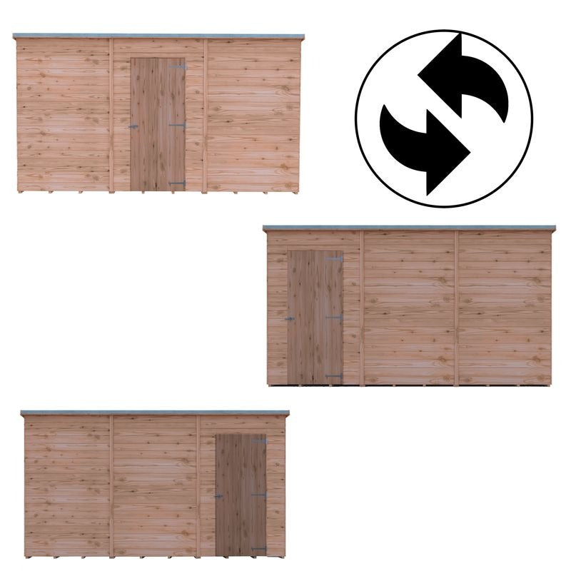 Loxley 12' x 6' Windowless Overlap Pent Shed | Sheds.co.uk