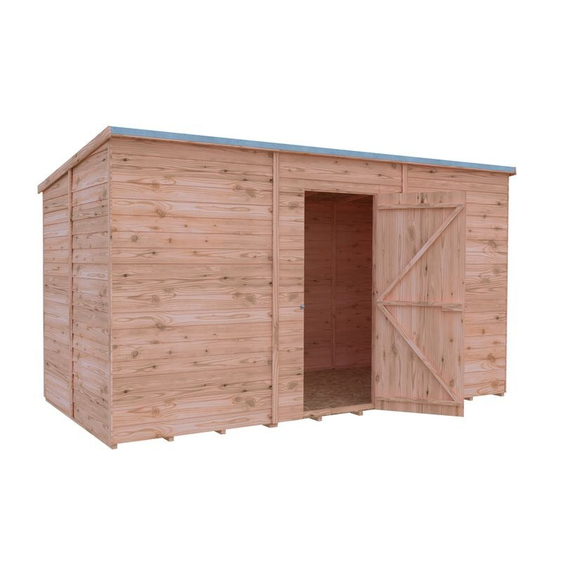 Loxley 12' x 6' Windowless Overlap Pent Shed | Sheds.co.uk