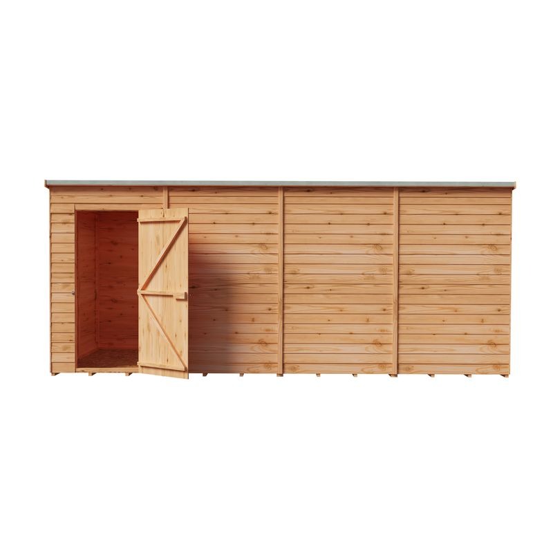 Loxley 16' x 6' Windowless Overlap Pent Shed | Sheds.co.uk