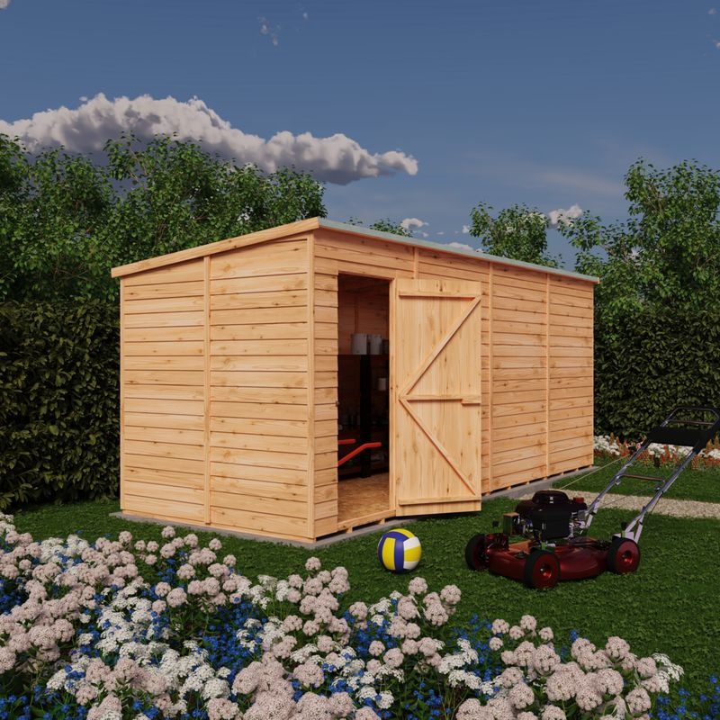 Loxley 16' x 6' Windowless Overlap Pent Shed | Sheds.co.uk