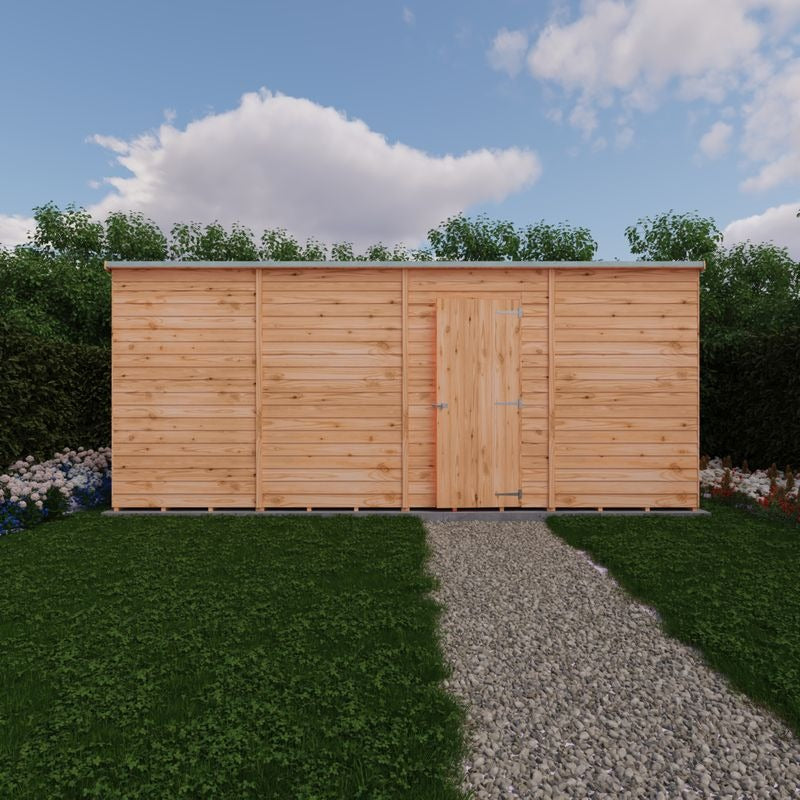 Loxley 16' x 6' Windowless Overlap Pent Shed | Sheds.co.uk