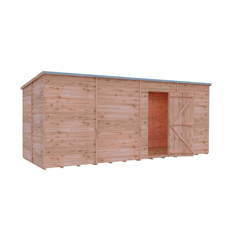Loxley 16' x 6' Windowless Overlap Pent Shed | Sheds.co.uk