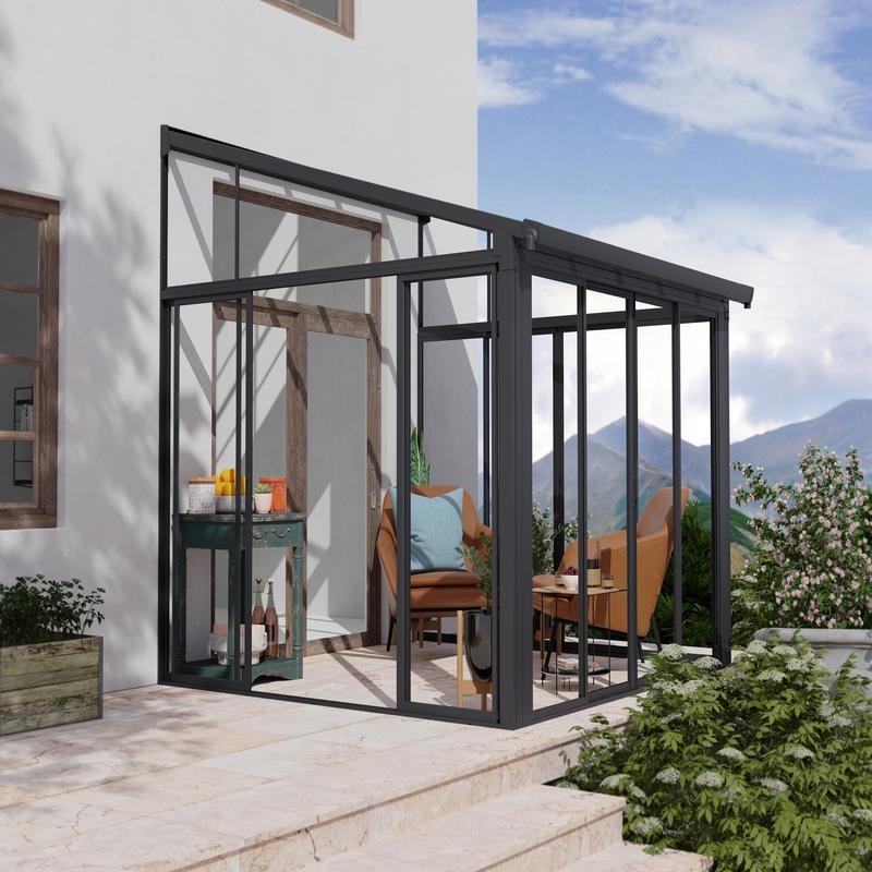 Palram - Canopia 10' x 10' Sanremo Veranda - Grey Clear | Sheds.co.uk