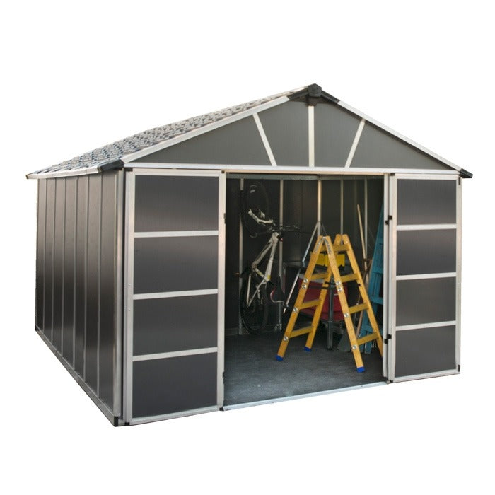 Palram - Canopia 11' x 13' Yukon Dark Grey Shed | Sheds.co.uk