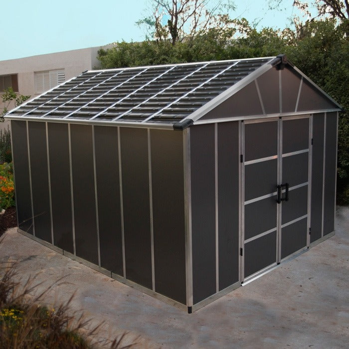 Palram - Canopia 11' x 13' Yukon Dark Grey Shed | Sheds.co.uk