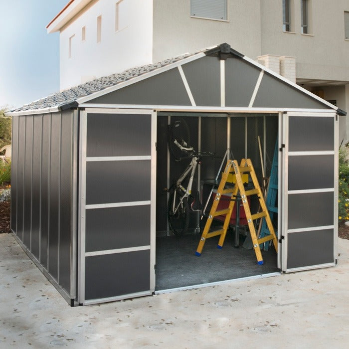Palram - Canopia 11' x 13' Yukon Dark Grey Shed | Sheds.co.uk
