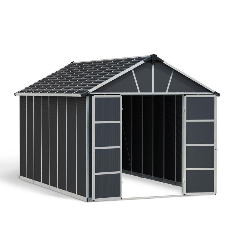 Palram - Canopia 11' x 17' Yukon Dark Grey Shed | Sheds.co.uk