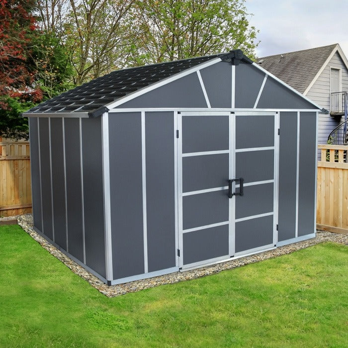 Palram - Canopia 11' x 9' Yukon Dark Grey Shed | Sheds.co.uk