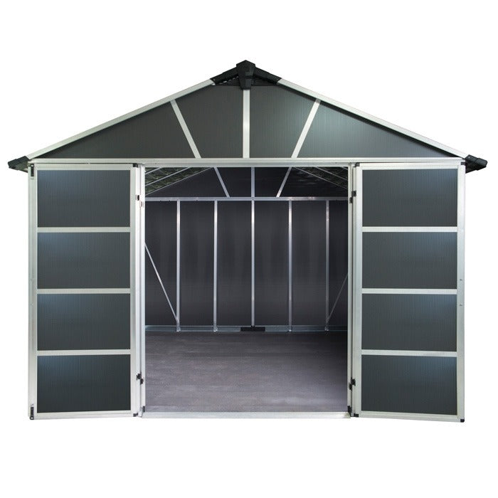 Palram - Canopia 11' x 9' Yukon Dark Grey Shed | Sheds.co.uk
