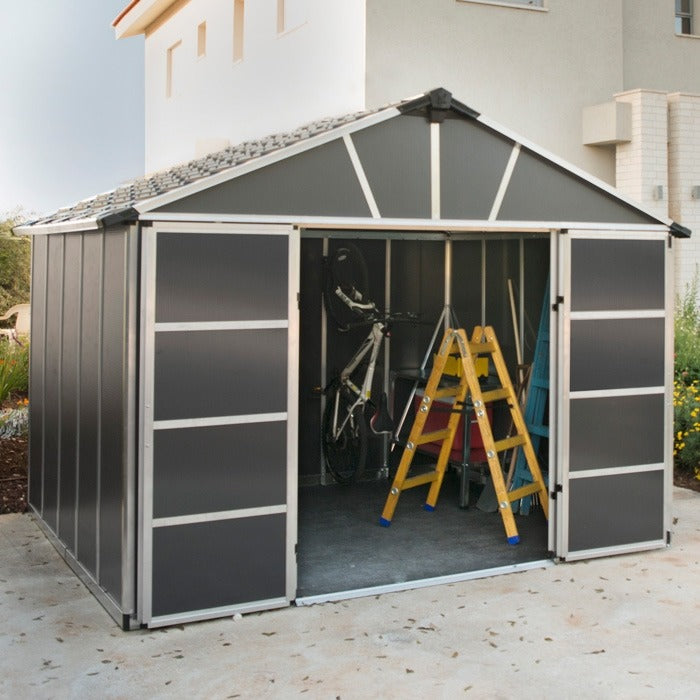 Palram - Canopia 11' x 9' Yukon Dark Grey Shed | Sheds.co.uk