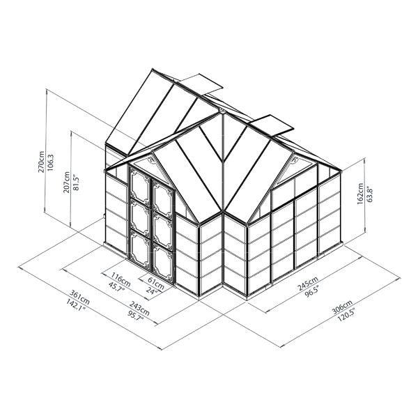 Palram - Canopia 12' x 10' Victory Orangery Garden Chalet | Sheds.co.uk
