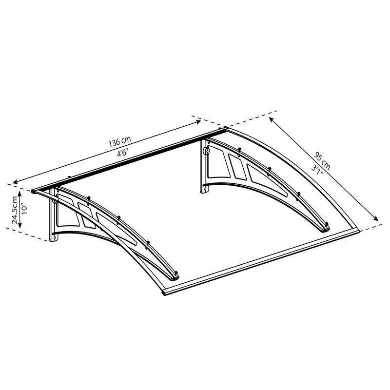 Palram - Canopia 1350 Calisto Doorway Canopy - Grey