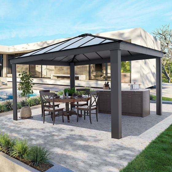Palram - Canopia 14' x 14' Dallas Aluminium Gazebo | Sheds.co.uk