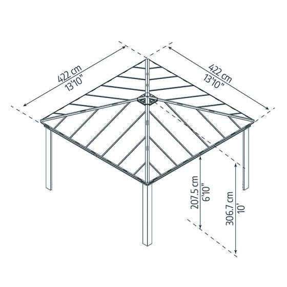 Palram - Canopia 14' x 14' Dallas Aluminium Gazebo | Sheds.co.uk