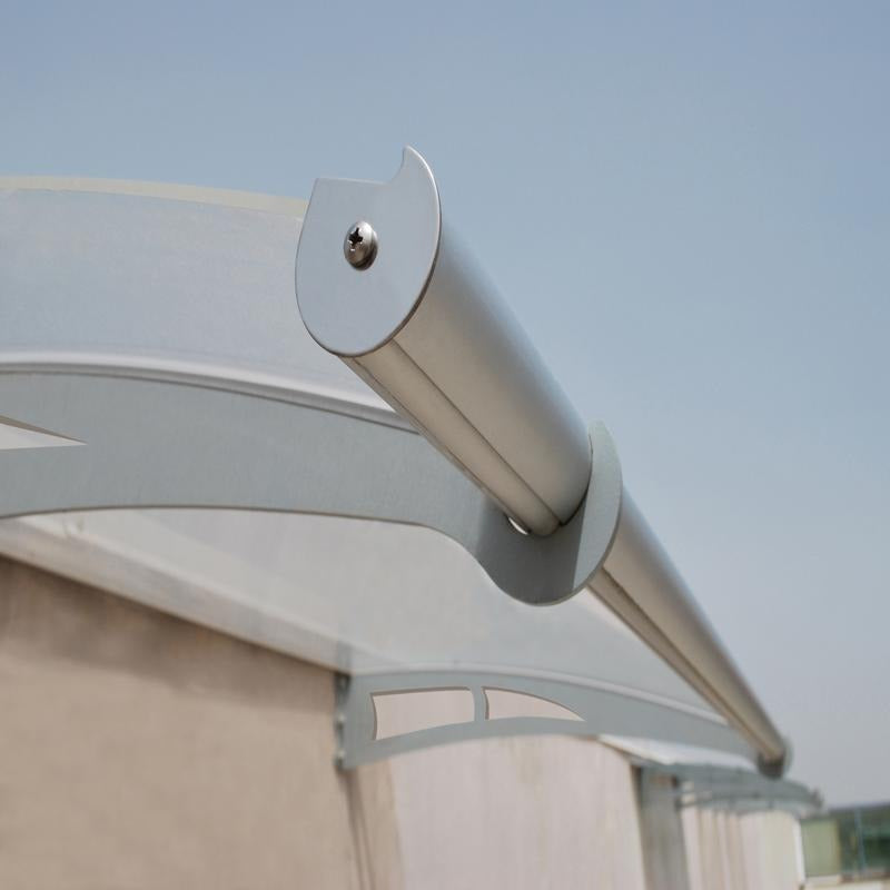 Palram - Canopia 1500 Helvetica Doorway Canopy - Silver Clear | Sheds.co.uk