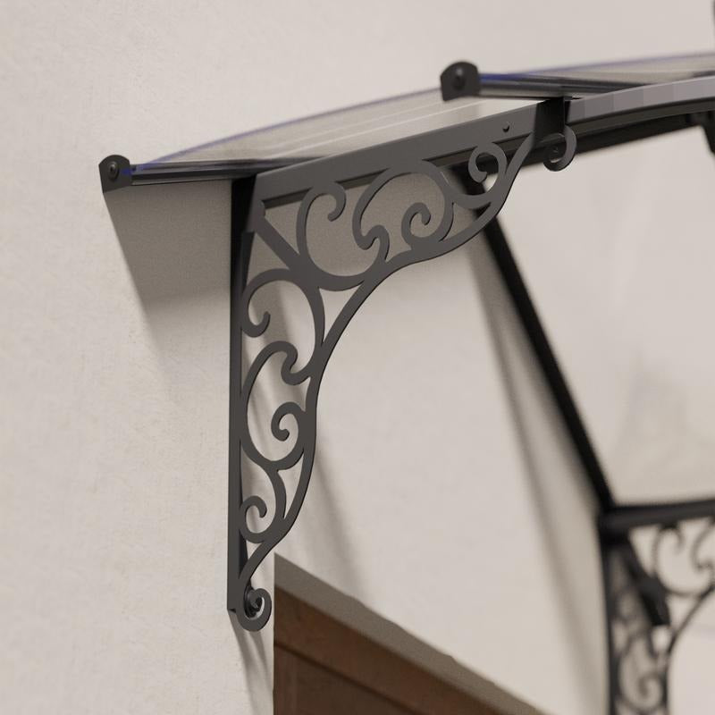 Palram - Canopia 1780 Iris Doorway Canopy - Black Clear | Sheds.co.uk