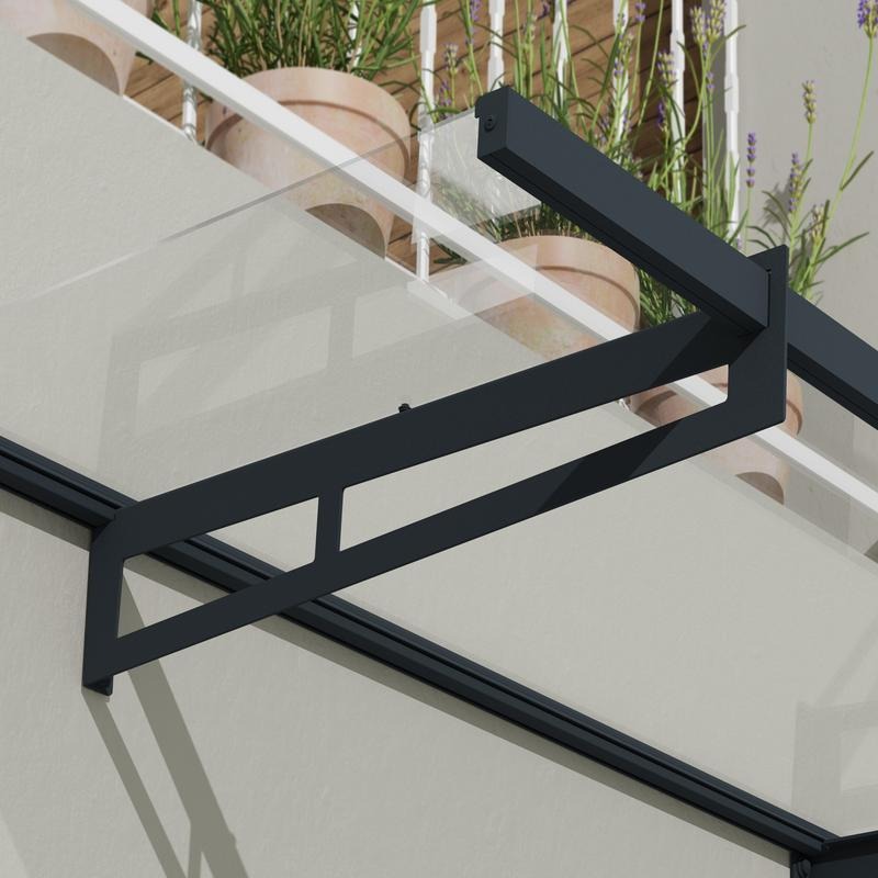 Palram - Canopia 2050 Bremen Doorway Canopy - Grey Clear | Sheds.co.uk