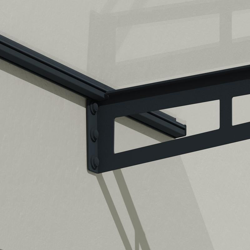 Palram - Canopia 2050 Bremen Doorway Canopy - Grey Clear | Sheds.co.uk