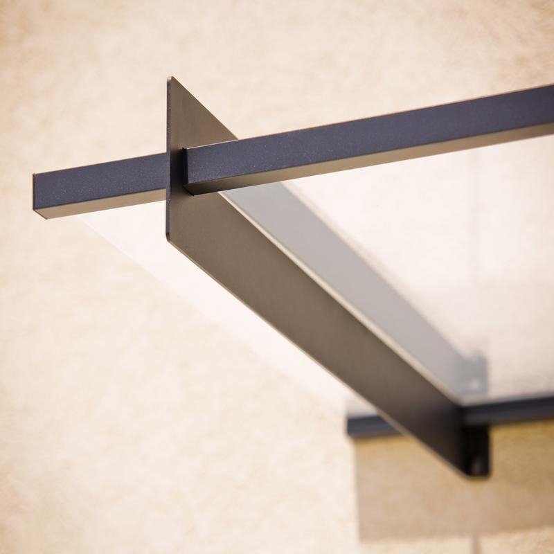 Palram - Canopia 2050 Nancy Doorway Canopy - Grey Clear | Sheds.co.uk