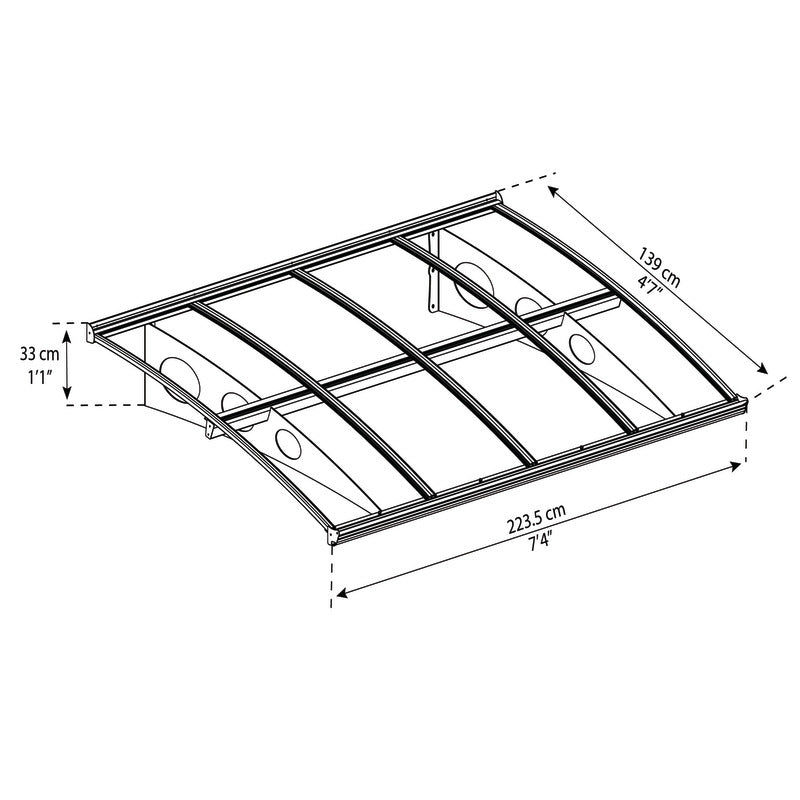 Palram - Canopia 2230 Herald Doorway Canopy - Grey Mist