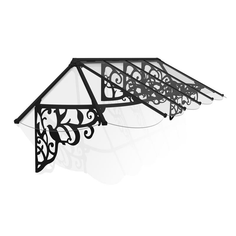 Palram - Canopia 3600 Lily Doorway Canopy - Black Clear | Sheds.co.uk