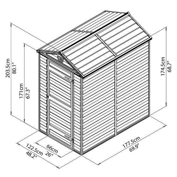 Palram - Canopia 4' x 6' Skylight Plastic Tan Shed