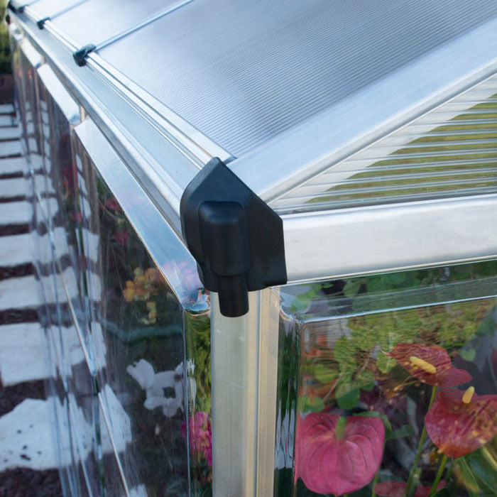 Palram - Canopia 4' x 8' Lean To Silver Polycarbonate Greenhouse | Sheds.co.uk