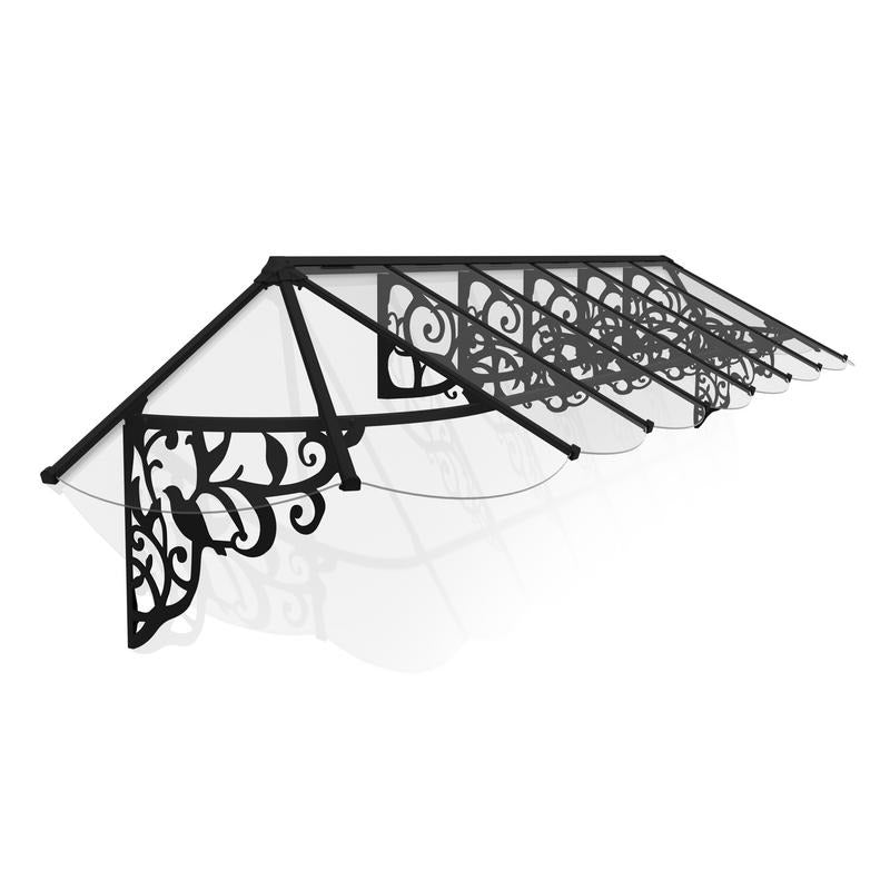 Palram - Canopia 4700 Lily Doorway Canopy - Black Clear | Sheds.co.uk