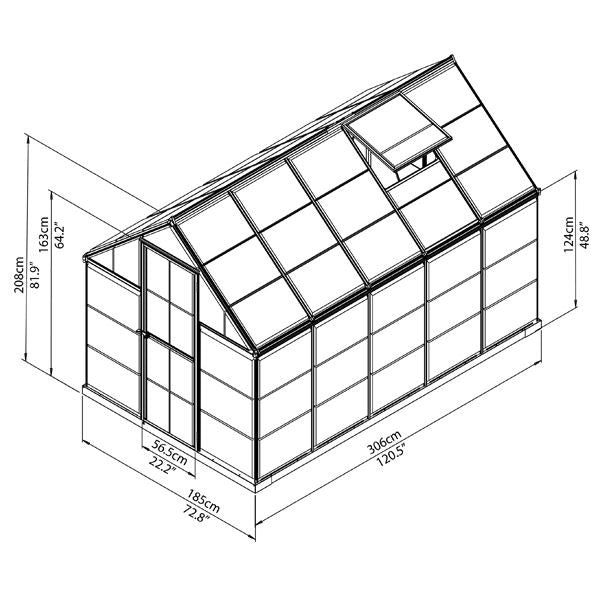 Palram - Canopia 6' x 10' Harmony Polycarbonate Greenhouse