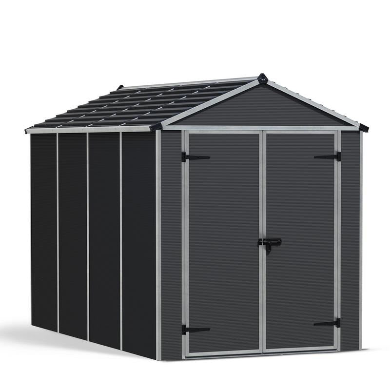 Palram - Canopia 6' x 10' Rubicon Plastic Dark Grey Shed | Sheds.co.uk