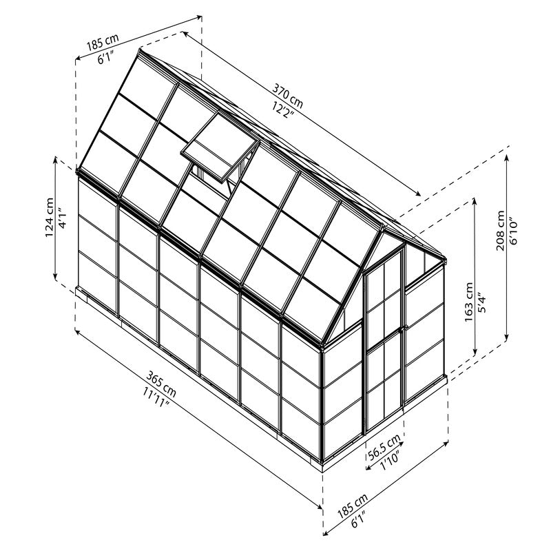 Palram - Canopia 6' x 12' Harmony Polycarbonate Greenhouse