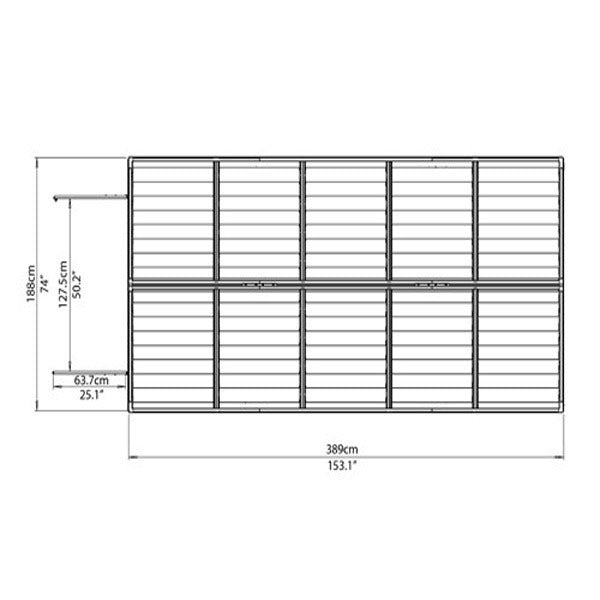Palram - Canopia 6' x 12' Skylight Plastic Grey Shed | Sheds.co.uk