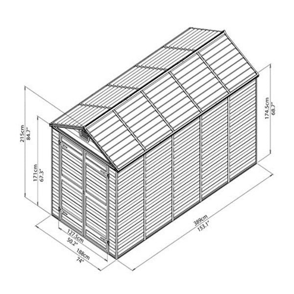 Palram - Canopia 6' x 12' Skylight Plastic Tan Shed