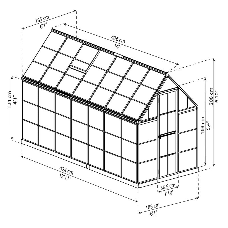 Palram - Canopia 6' x 14' Harmony Polycarbonate Greenhouse