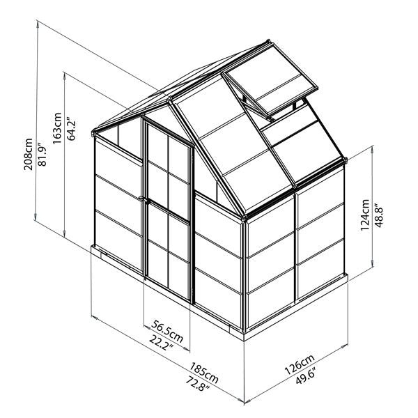Palram - Canopia 6' x 4' Harmony Polycarbonate Greenhouse | Sheds.co.uk