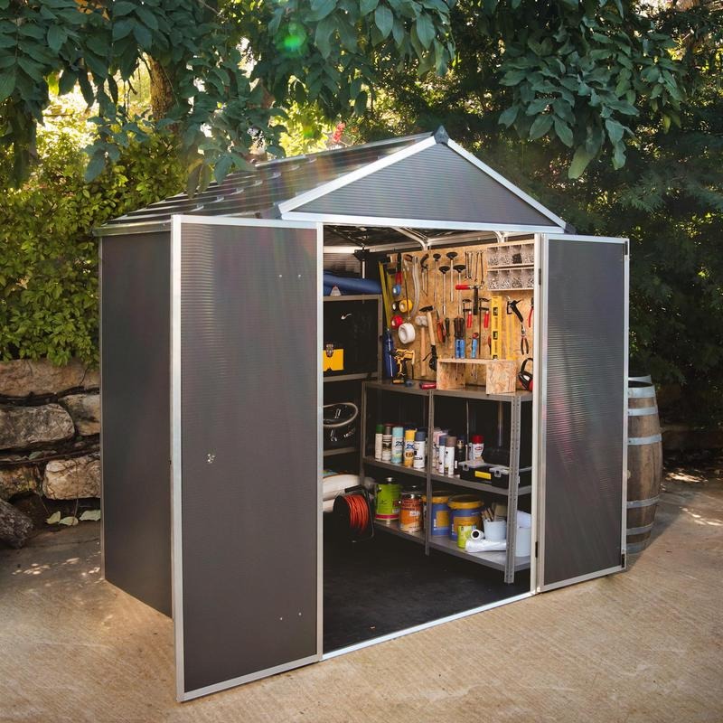 Palram - Canopia 6' x 5' Rubicon Plastic Dark Grey Shed | Sheds.co.uk