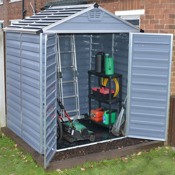 Palram - Canopia 6' x 5' Skylight Plastic Grey Shed | Sheds.co.uk