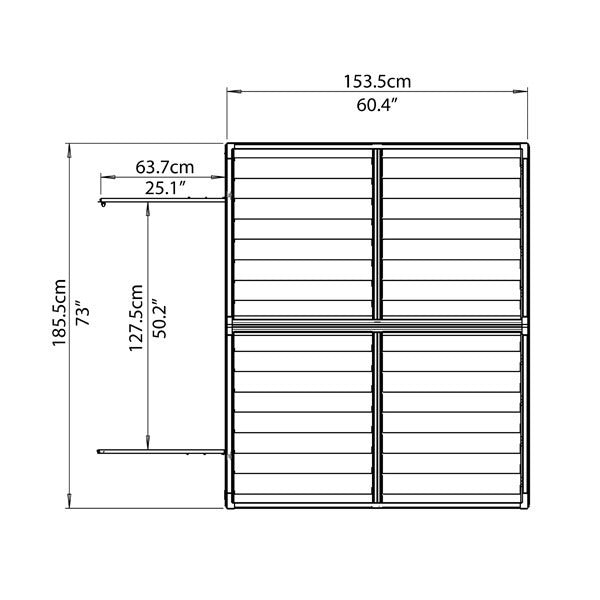 Palram - Canopia 6' x 5' Skylight Plastic Tan Shed | Sheds.co.uk