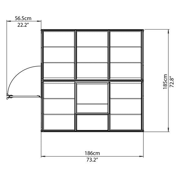 Palram - Canopia 6' x 6' Harmony Polycarbonate Greenhouse | Sheds.co.uk
