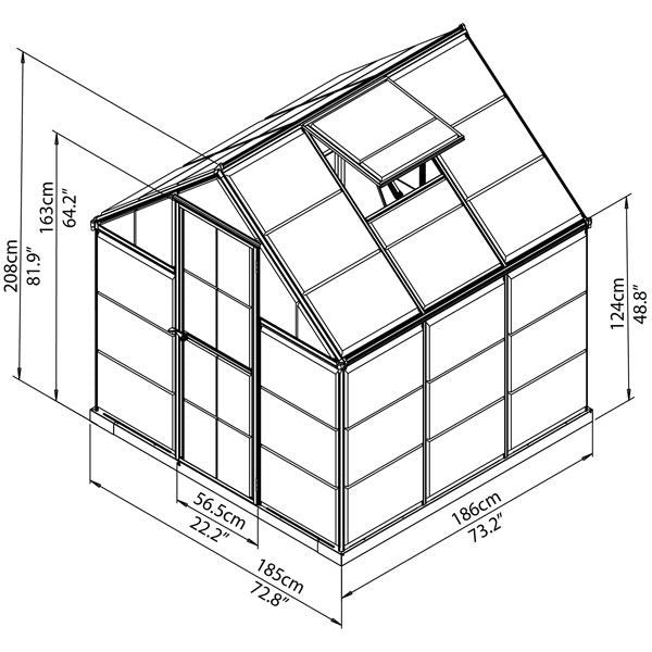 Palram - Canopia 6' x 6' Harmony Polycarbonate Greenhouse