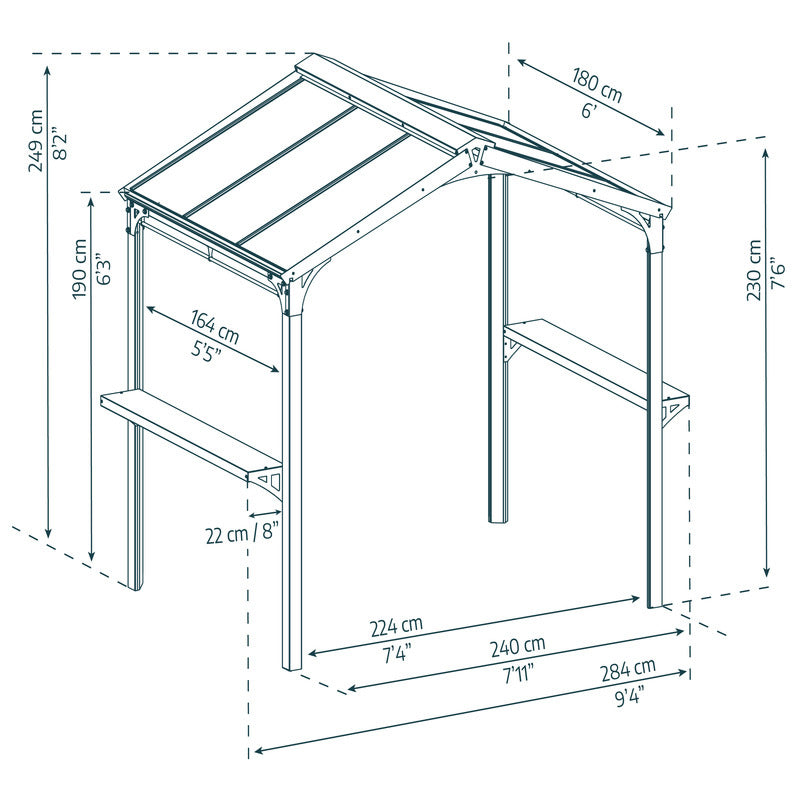 Palram - Canopia 6' x 8' Austin BBQ Gazebo | Sheds.co.uk
