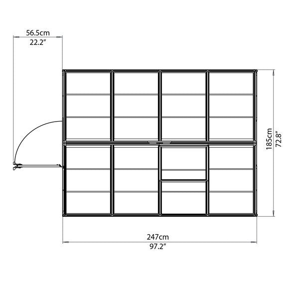 Palram - Canopia 6' x 8' Harmony Polycarbonate Greenhouse | Sheds.co.uk